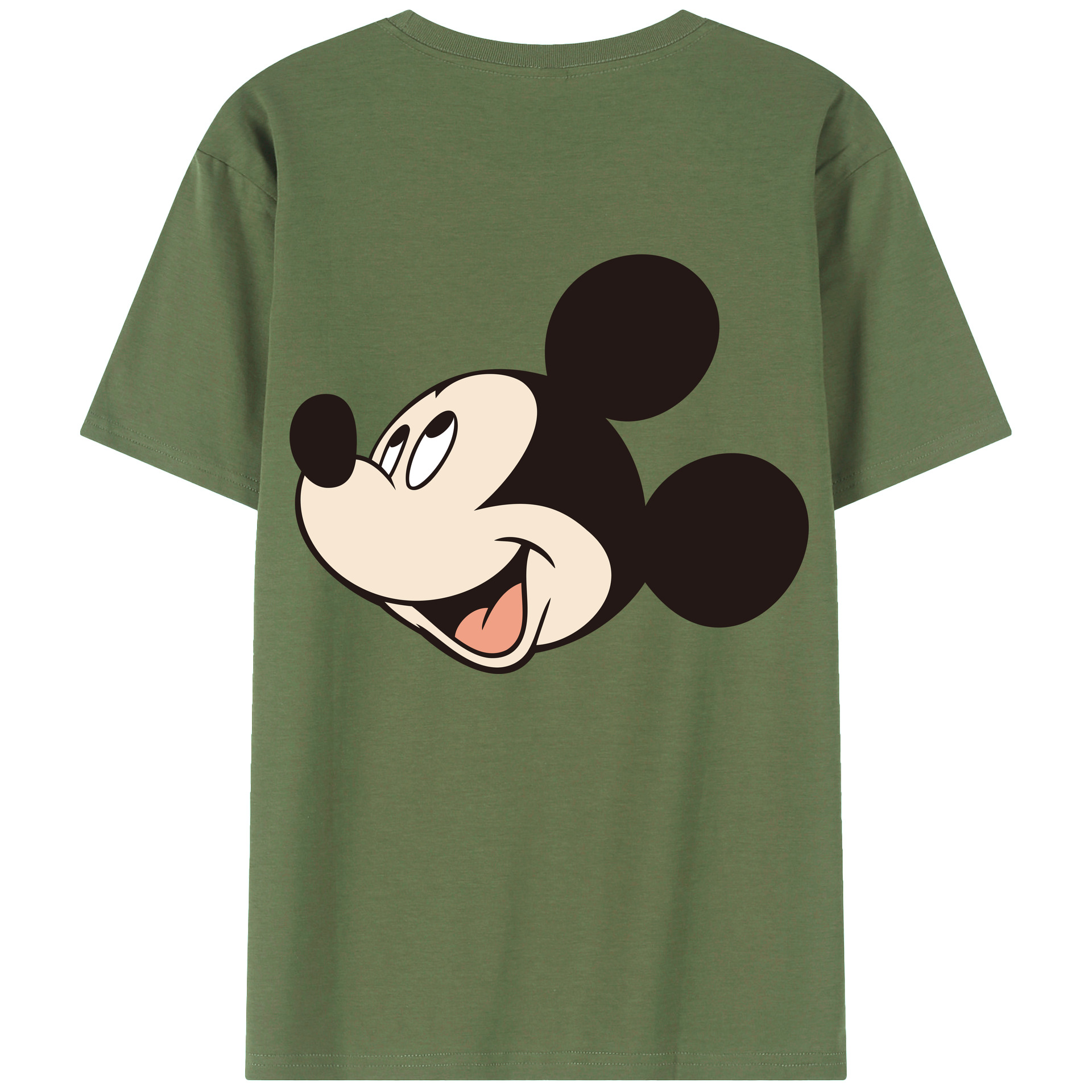 ミッキーマウス Mickey Mouse 綿100％ メンズ半袖Tシャツ（バックプリント） 通気性